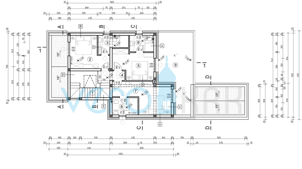 Krk grad, građevinsko zemljište 2990m2,  panoramski pogled, projektna dokumentacija, odlična lokacija, prodaja